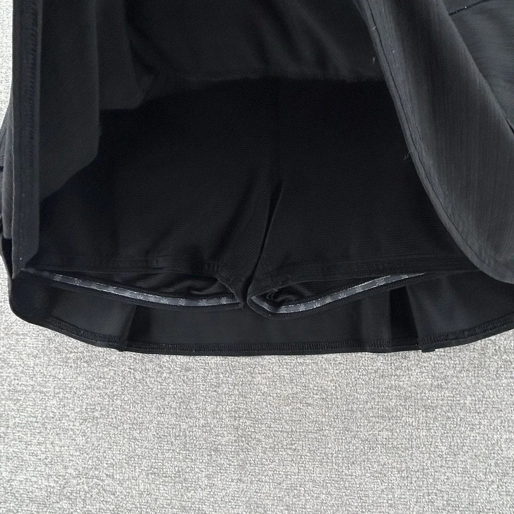Athleta Stripe Swagger Skort Women Size Large Black Tennis Golf 983302‎